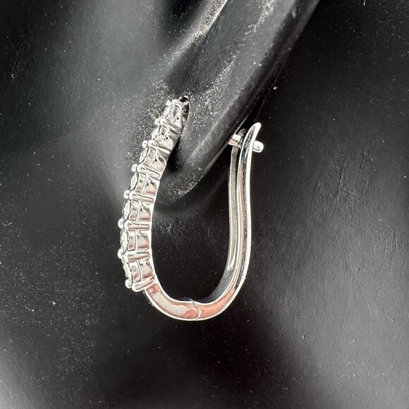 1/5 Carat Diamond Hoop Earrings - Picture 2 of 11